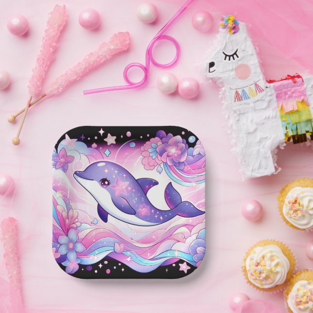 Assiettes En Carton Joyeux Baby shower de dauphins (Fête)