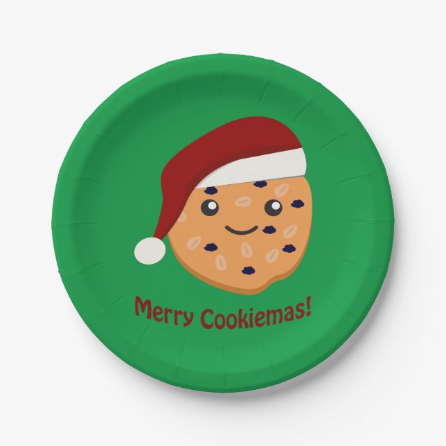 Assiettes En Carton Joyeux biscuit de Noël (Devant)