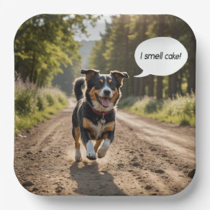 Assiettes En Carton Joyeux Chien odorant gâteau d'anniversaire