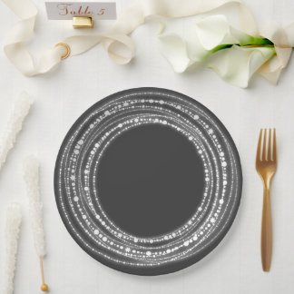 Assiettes En Carton Joyeux et brillant étincelant lumière chic fête de