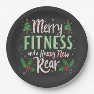 Assiettes En Carton Joyeux Fitness et Joyeux nouveau Bodybuilding arri