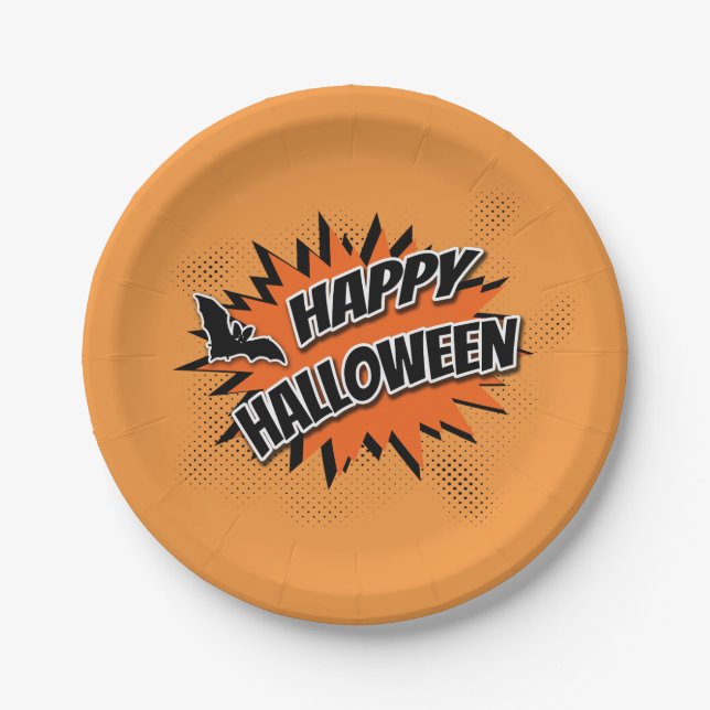 Assiettes En Carton Joyeux Halloween (Devant)