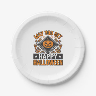 Assiettes En Carton Joyeux Halloween Friandises Citrouille Vintage