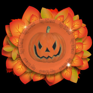 Assiettes En Carton Joyeux Halloween Orange Jack Citrouille Face Party