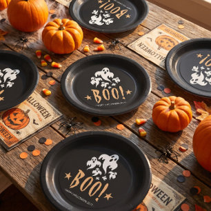 Assiettes En Carton Joyeux Halloween personnalisé