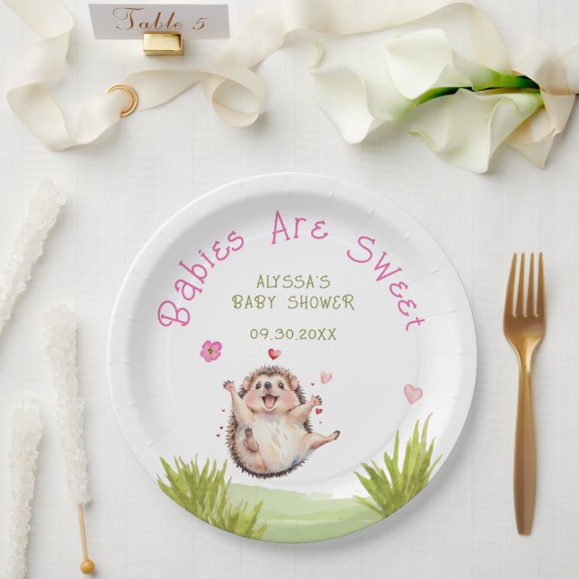 Assiettes En Carton Joyeux Hérisson Jardin Jeu Baby shower doux (Mariage)