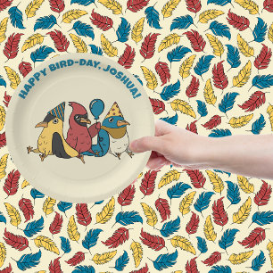 Assiettes En Carton Joyeux Jour des Oiseaux Cartoon Oiseaux à thème An