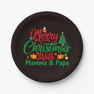 Assiettes En Carton Joyeux Noël avec Mamma & Papa-42705