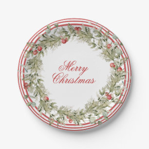 Assiettes En Carton Joyeux Noël Berries Noël Noël Fête de la couro