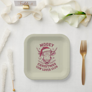 Assiettes En Carton Joyeux Noël Club de l'Amant de Vache Occidental Xm