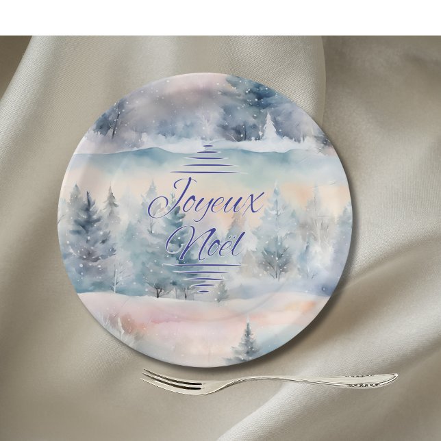 Assiettes En Carton Joyeux Noël dans les tons cool (Créateur téléchargé)