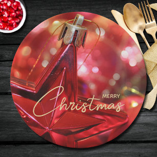 Assiettes En Carton Joyeux Noël de l'ornement étoilé
