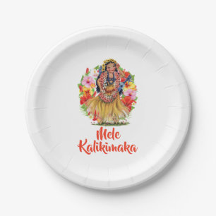 Assiettes En Carton Joyeux Noël de Mele Kalikimaka Hawaain