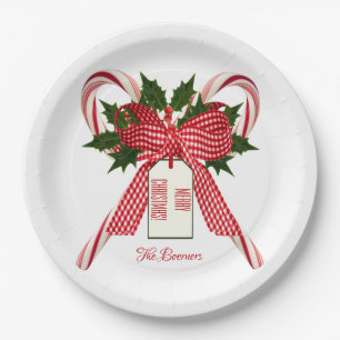 Assiettes En Carton Joyeux Noël de Nom Sucres de canne