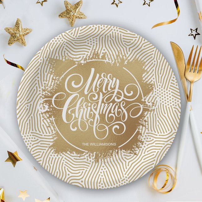Assiettes En Carton Joyeux Noël d'or (Créateur téléchargé)