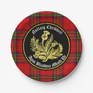 Assiettes En Carton Joyeux Noël et bonne année écossais