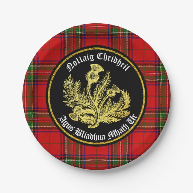 Assiettes En Carton Joyeux Noël et bonne année écossais (Devant)