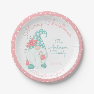 Assiettes En Carton Joyeux Noël Famille Mignonne et Pastel Bienvenue G