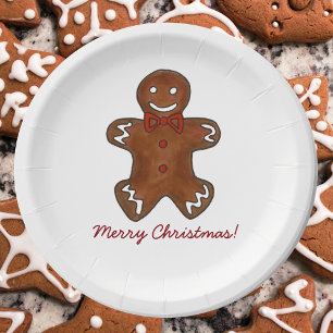 Assiettes En Carton Joyeux Noël Gingerbread Homme Holiday Cookie