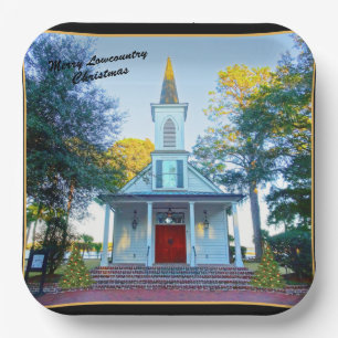 Assiettes En Carton Joyeux Noël Lowcountry Chapelle Palmetto Bluff