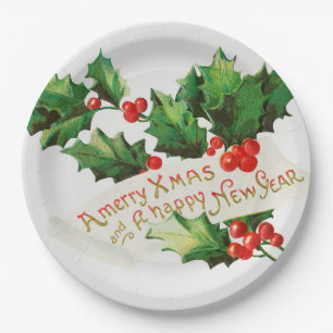 Assiettes En Carton Joyeux Noël merisier vacances de cerise