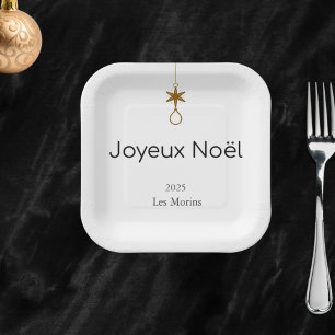 Assiettes En Carton Joyeux Noel - minimaliste