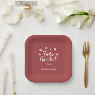 Assiettes En Carton Joyeux Noël Noël moderne Famille Fête