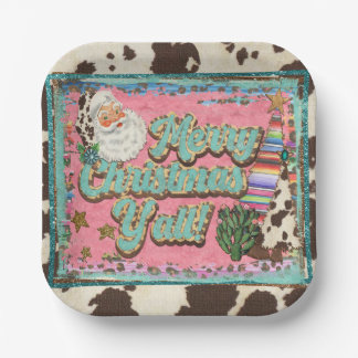 Assiettes En Carton Joyeux Noël, plaques en papier Y’all