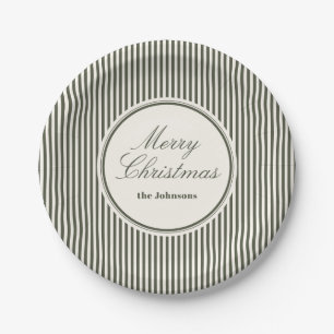 Assiettes En Carton Joyeux Noël rayé éditorial élégant
