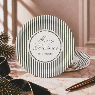 Assiettes En Carton Joyeux Noël rayé éditorial élégant