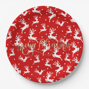 Assiettes En Carton Joyeux Noël Rénes Rouges