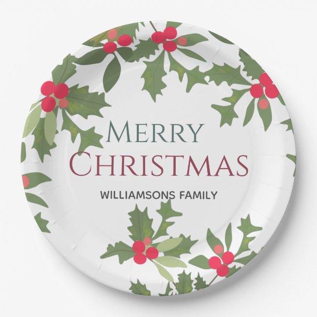 Assiettes En Carton Joyeux Noël saint baies (Devant)