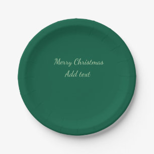 Assiettes En Carton Joyeux Noël vert plaine solo arrière - plan vacanc
