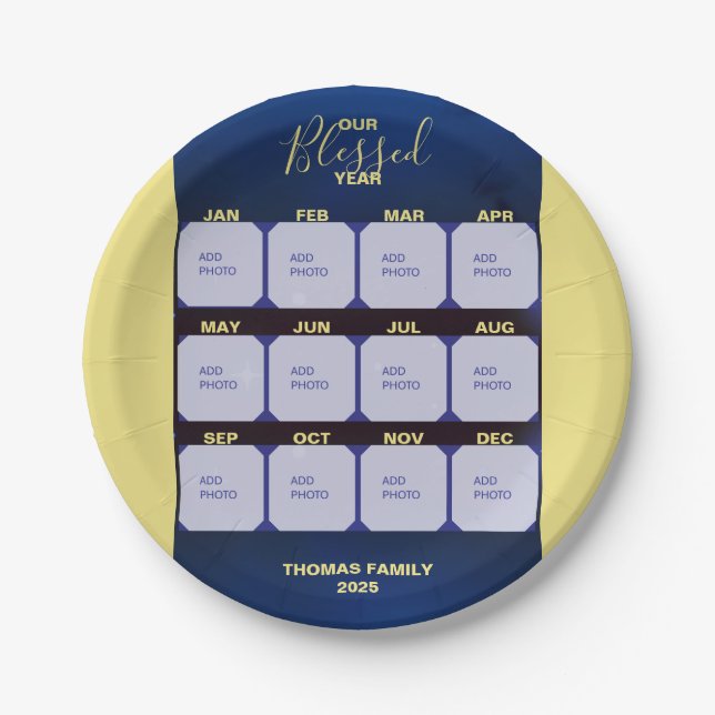 Assiettes En Carton Joyeux Nouvel An Blessé Année Fête Photo (Devant)