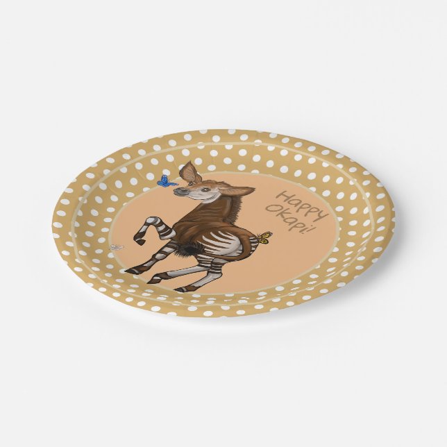 Assiettes En Carton Joyeux Okapi ! (Angle)