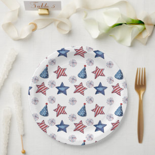Assiettes En Carton Joyeux papier Motif 4 juillet Parti mignon