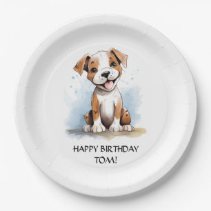 Assiettes En Carton Joyeux Pitbull Pit Bull Terrier Chien