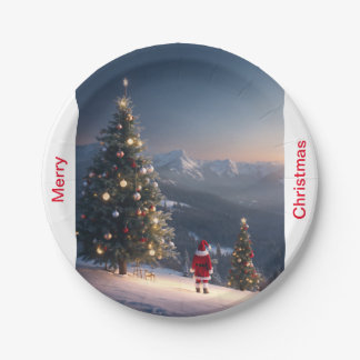 Assiettes En Carton Joyeux Plaque en papier de Noël | Festive