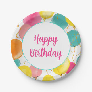 Assiettes En Carton Joyeux plateau de ballons de fête d'anniversaire