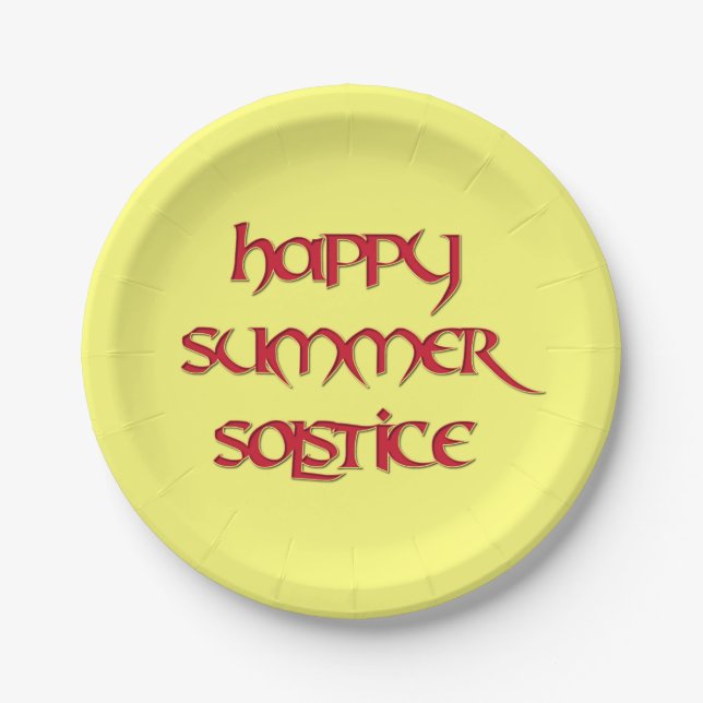 Assiettes En Carton Joyeux plateau de la fête du Solstice d'été (Devant)