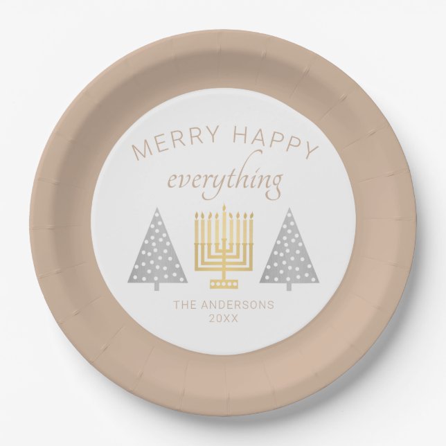 Assiettes En Carton Joyeux Tan Tan Holiday Interfaith Party (Devant)