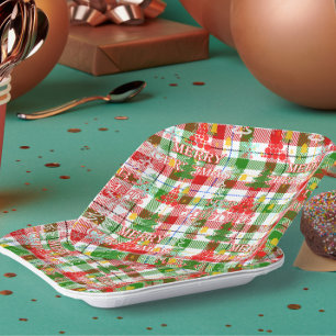 Assiettes En Carton Joyeux tatan décoratif de Noël