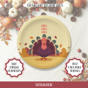 Assiettes En Carton Joyeux Thanksgiving Turquie Plaque de la fête d'au