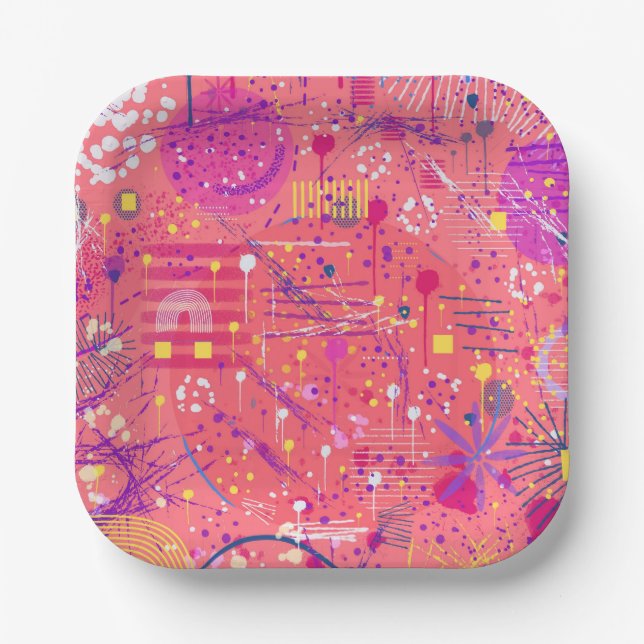 Assiettes En Carton Jubilation : Art maximaliste (Recto)