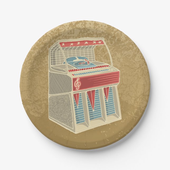 Assiettes En Carton Juke-box (Devant)