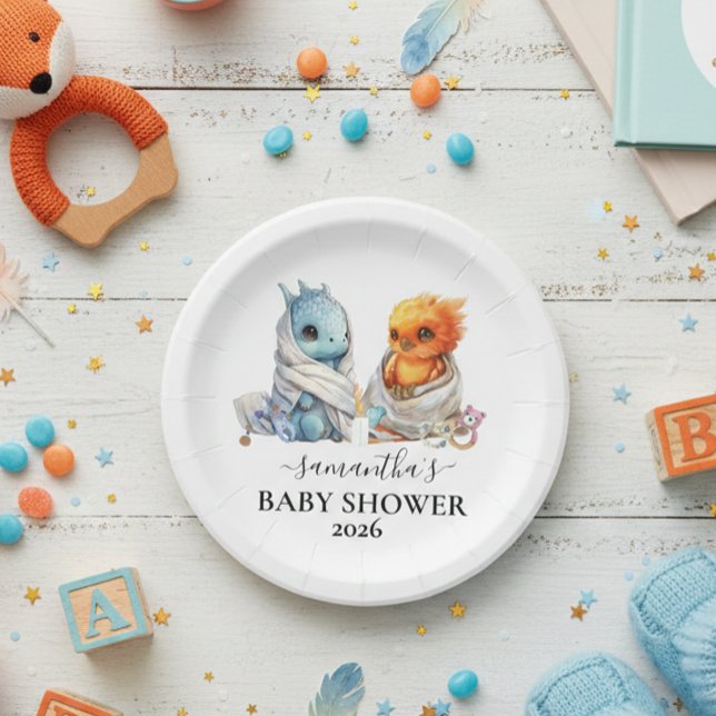 Assiettes En Carton Jumeaux Phoenix Dragon Fantastique Magique  (Créateur téléchargé)