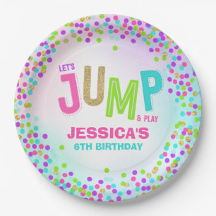 Assiettes En Carton Jump Trampoline Anniversaire Décor Personnalisé