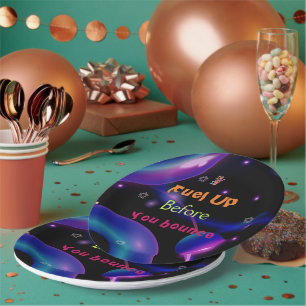 Assiettes En Carton Jump Trampoline Colorée fille fête d'anniversaire