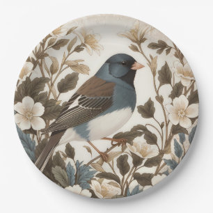Assiettes En Carton Junco aux yeux noirs élégant Fleur crème