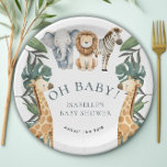 Assiettes En Carton Jungle Animal Safari Baby shower de verdure<br><div class="desc">Présentez notre adorable Jungle Animal Safari Greenery Plaques de papier Baby shower, parfait pour votre fête chic et fantasque baby shower! Ces assiettes de safari dans la jungle d'aquarelle présentent de jolies illustrations d'un éléphant, d'un lion, d'une girafe et d'un zèbre, ce qui en fait le choix idéal pour une...</div>